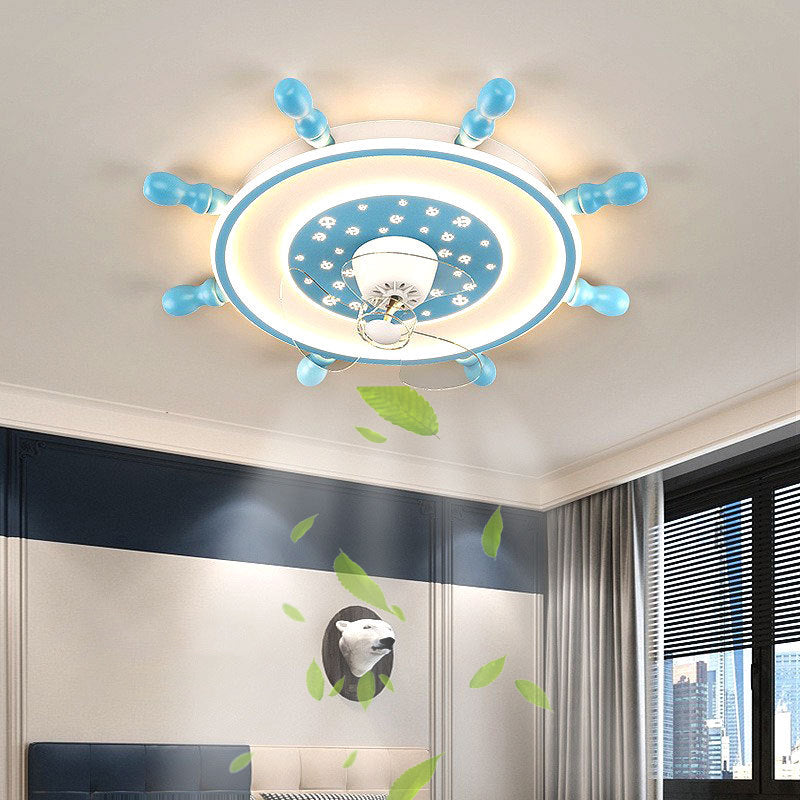 Cartoon Style Ceiling Fan Lamp 3th Gears Adjustment Ceiling Fan Light for Children's Room