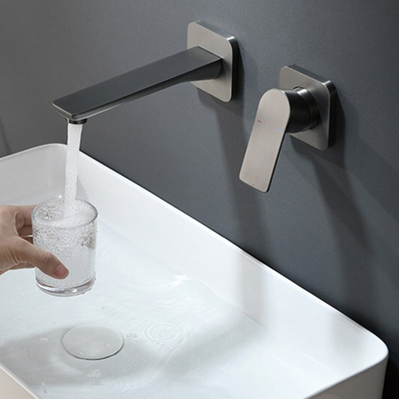 Contemporary Style Faucets Wall Mounted Bathroom Faucet with Lever Handles
