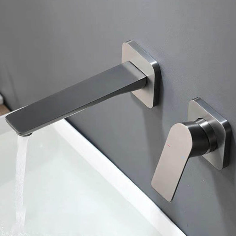 Contemporary Style Faucets Wall Mounted Bathroom Faucet with Lever Handles