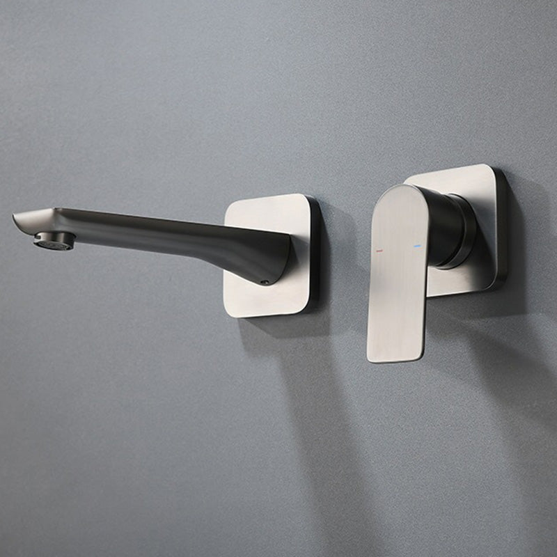 Contemporary Style Faucets Wall Mounted Bathroom Faucet with Lever Handles