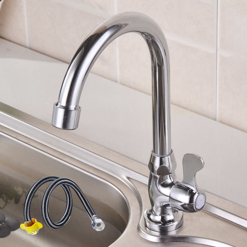 Modern Bar Faucet Brass with Handles and Supply Lines Swivel Spout Kitchen Sink Faucet