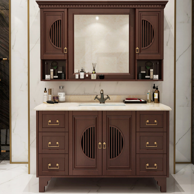 Traditional Sink Vanity Bathroom Vanity Cabinet with Mirror Cabinet