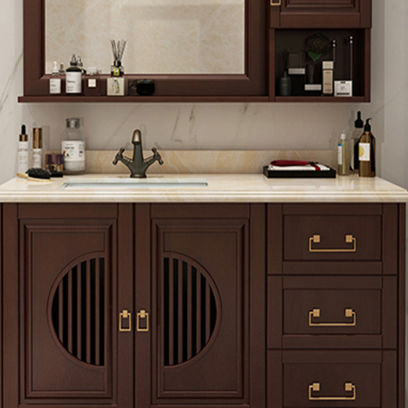 Traditional Sink Vanity Bathroom Vanity Cabinet with Mirror Cabinet