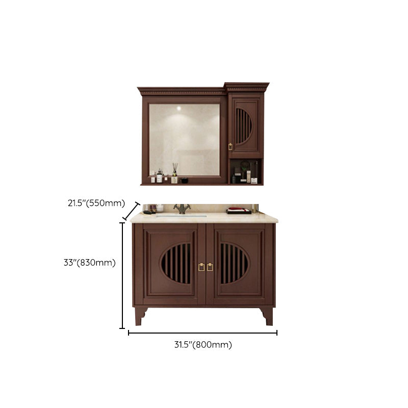 Traditional Sink Vanity Bathroom Vanity Cabinet with Mirror Cabinet