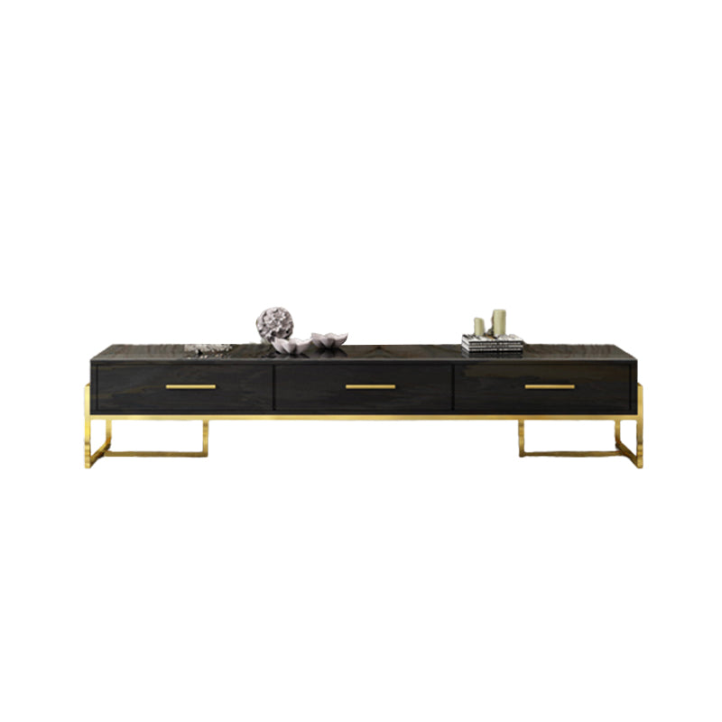 Enclosed Storage Media Console Glam TV Stand Console with 3 Drawers