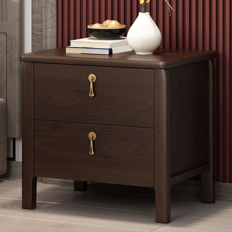 Contemporary Nightstand Solid Wood Bedside Cabinet for Bedroom