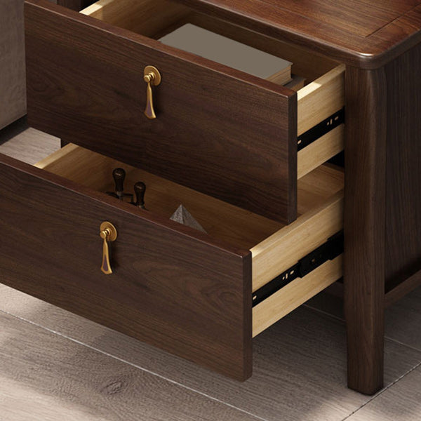 Contemporary Nightstand Solid Wood Bedside Cabinet for Bedroom