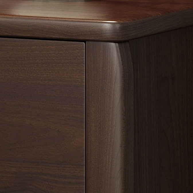 Contemporary Nightstand Solid Wood Bedside Cabinet for Bedroom