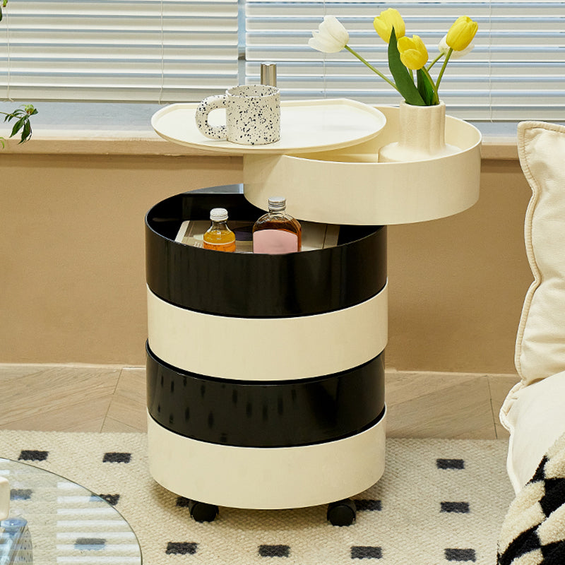 Round Bed Nightstand Modern Accent Table Nightstand for Bedroom