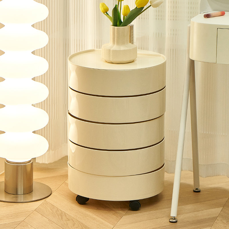 Round Bed Nightstand Modern Accent Table Nightstand for Bedroom