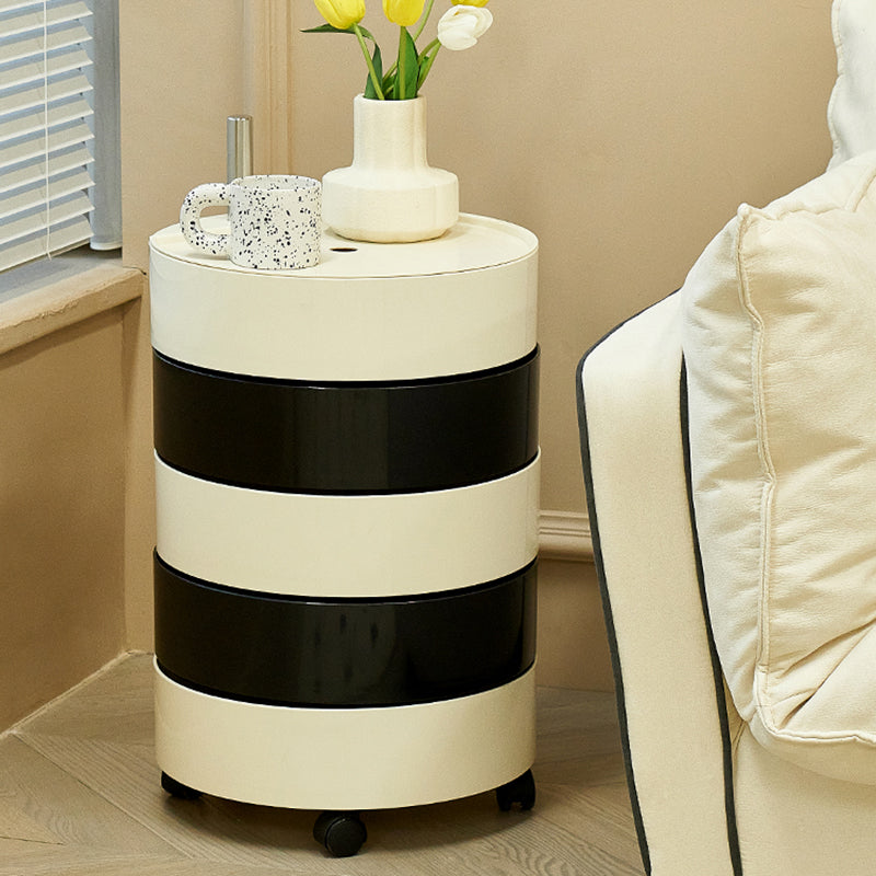 Round Bed Nightstand Modern Accent Table Nightstand for Bedroom