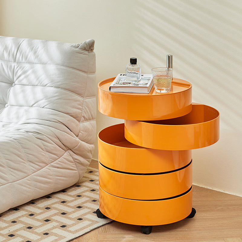 Round Bed Nightstand Modern Accent Table Nightstand for Bedroom