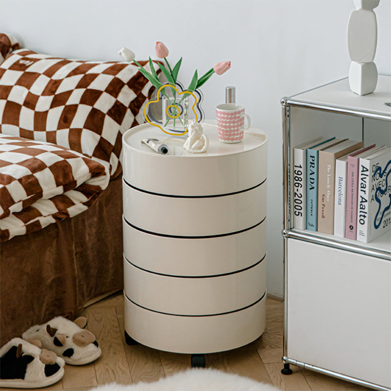 Round Bed Nightstand Modern Accent Table Nightstand for Bedroom