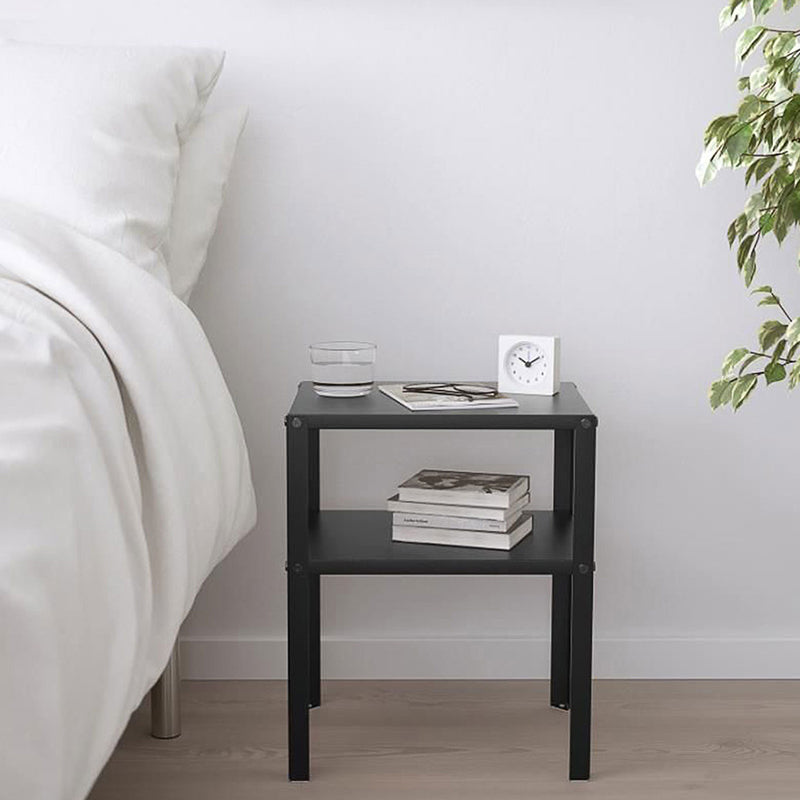 Industrial Bed Nightstand Open Storage Accent Table Nightstand with Legs