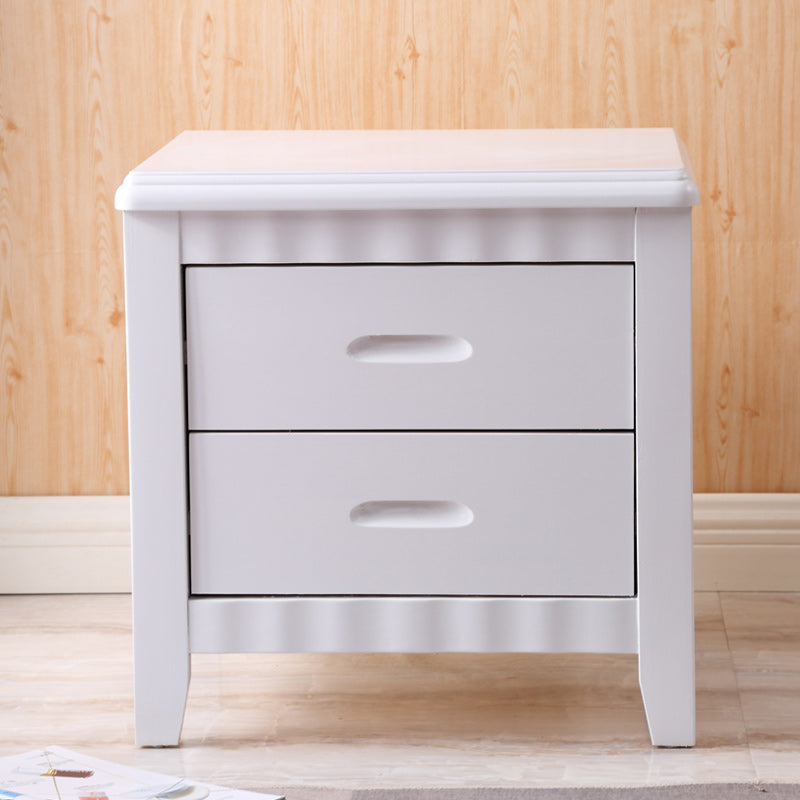 Contemporary Nightstand Solid Wood Bedside Cabinet with Drawers