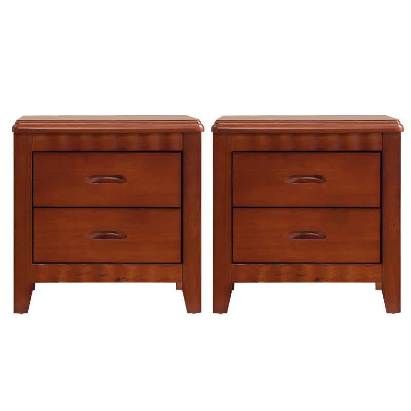 Contemporary Nightstand Solid Wood Bedside Cabinet with Drawers