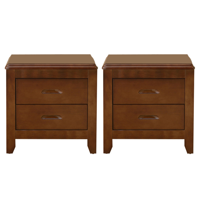 Contemporary Nightstand Solid Wood Bedside Cabinet with Drawers