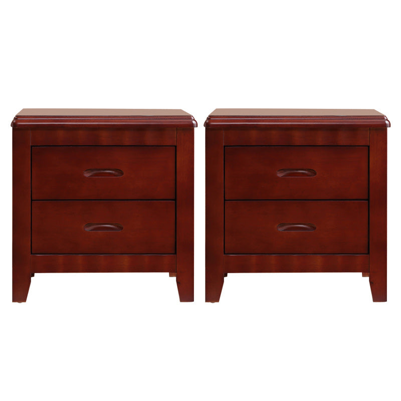 Contemporary Nightstand Solid Wood Bedside Cabinet with Drawers