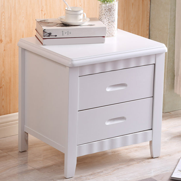 Contemporary Nightstand Solid Wood Bedside Cabinet with Drawers