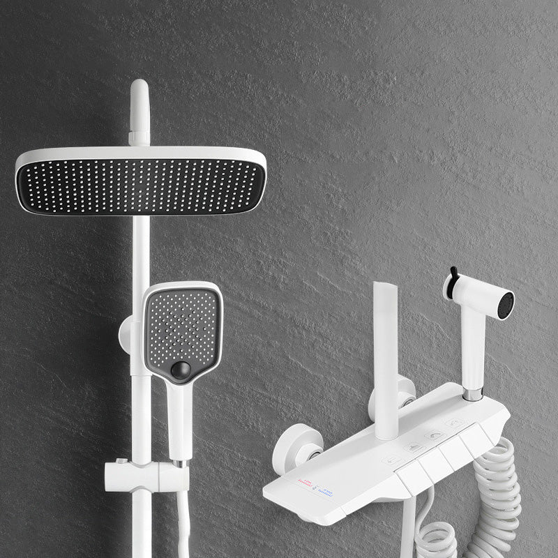 Wall Mounted Shower System Metal Shower Faucet Adjustable Arm Shower System with Slide Bar