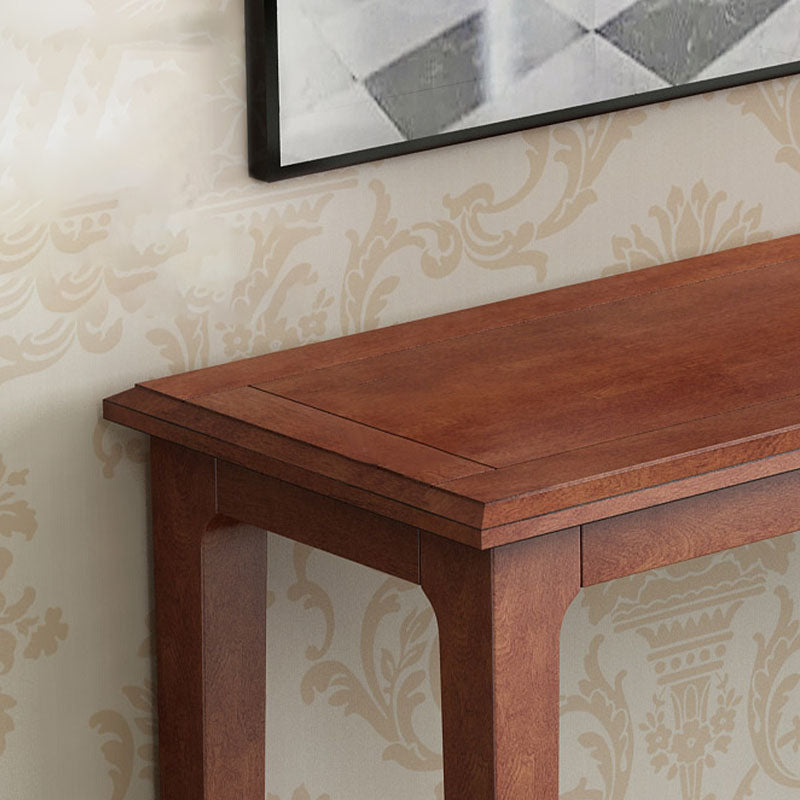 Solid Wood Rectangle Console Table 31.1-inch Tall Accent Table with 2 Shelves