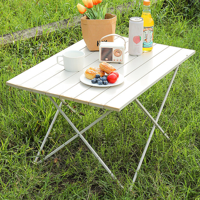 Industrial Style Patio Table Outdoor Open-air Rectangular Metal Camping Table