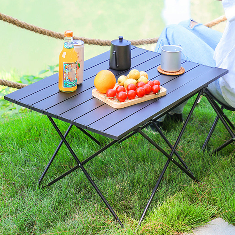 Industrial Style Patio Table Outdoor Open-air Rectangular Metal Camping Table