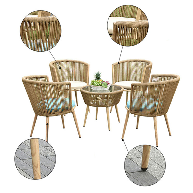 Contemporary Patio Table Outdoor Open-air Round Bistro Table