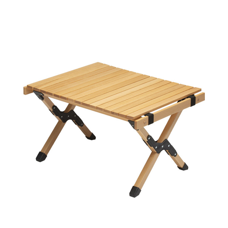 Metal and Wood Patio Table Modern Outdoor Outdoor Foldable Camping Table