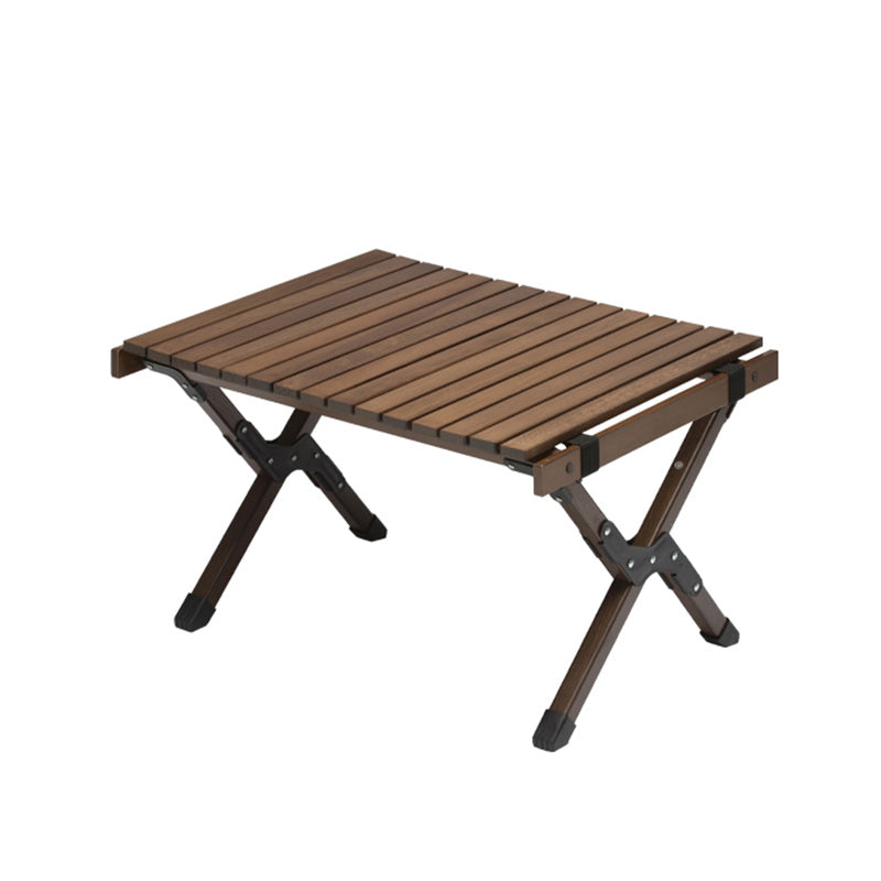 Metal and Wood Patio Table Modern Outdoor Outdoor Foldable Camping Table