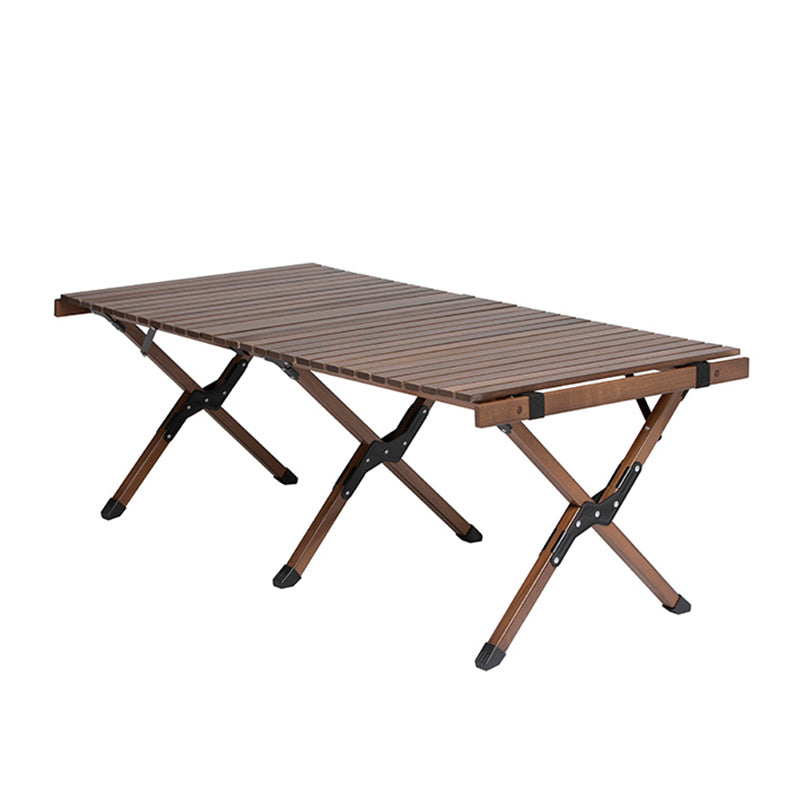 Metal and Wood Patio Table Modern Outdoor Outdoor Foldable Camping Table