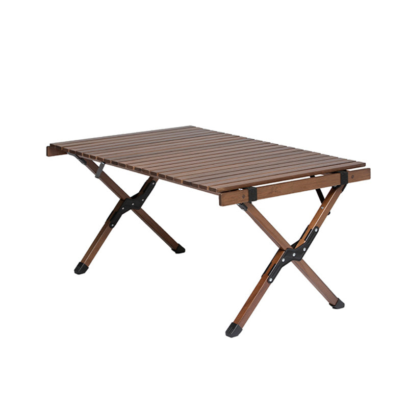 Metal and Wood Patio Table Modern Outdoor Outdoor Foldable Camping Table