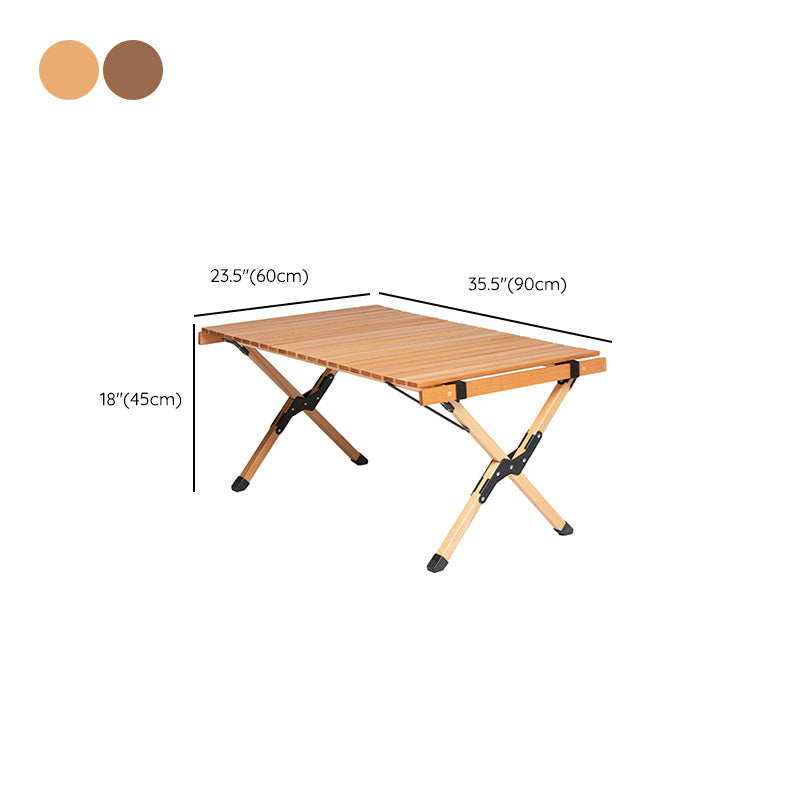 Metal and Wood Patio Table Modern Outdoor Outdoor Foldable Camping Table