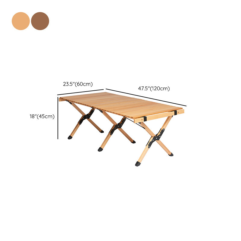 Metal and Wood Patio Table Modern Outdoor Outdoor Foldable Camping Table