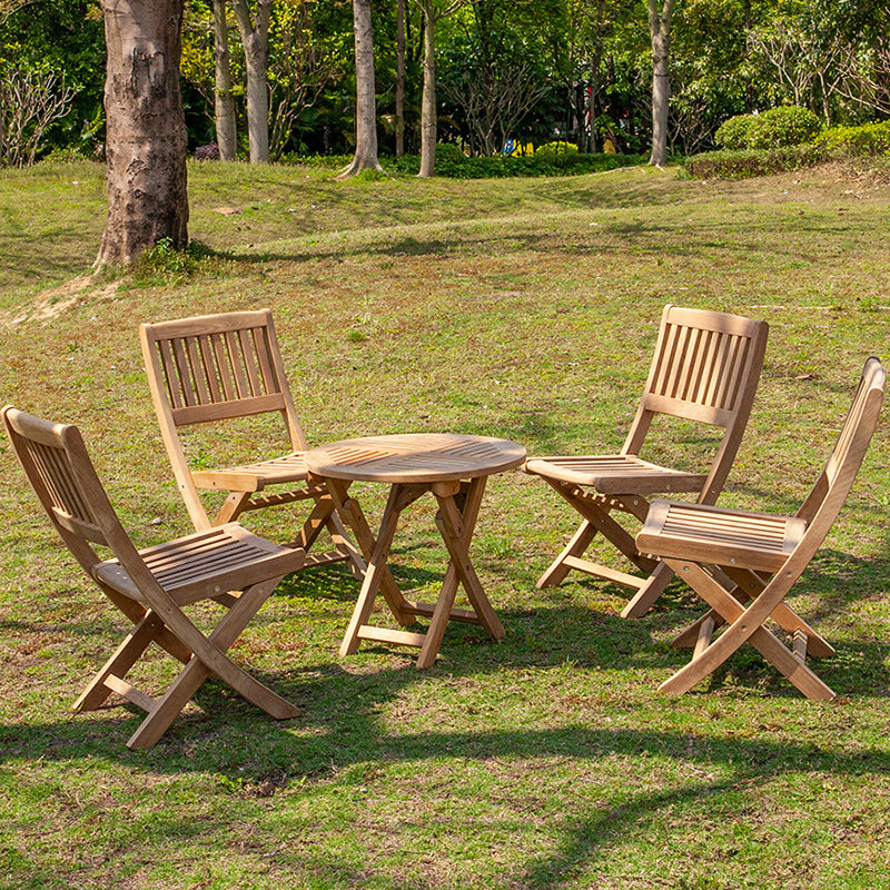 Round Teak Patio Table Contemporary Style Home Patio Bistro Table