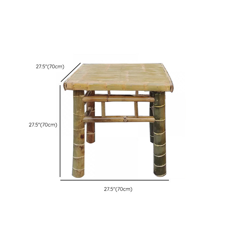 Square Bamboo Patio Table Farmhouse Style Home Patio Picnic Table