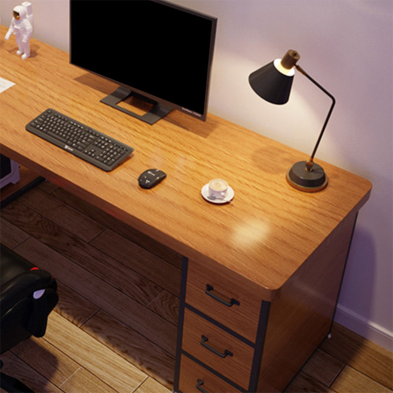 Industrial Rectangular Office Desk Wood Computer Desk with Metal Legs