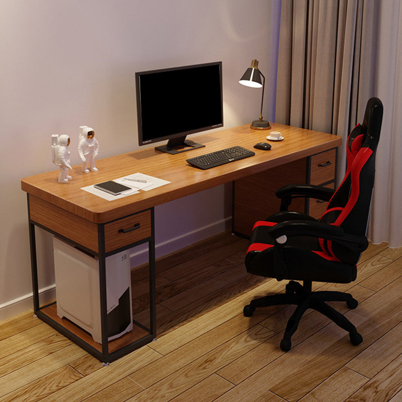 Industrial Rectangular Office Desk Wood Computer Desk with Metal Legs