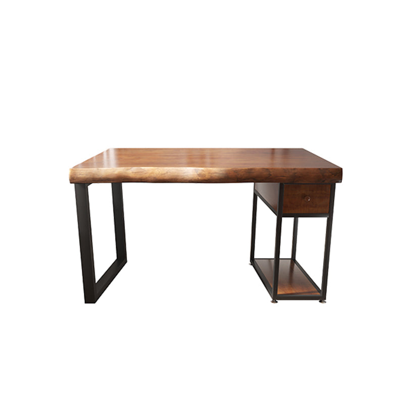 Industrial Wood Computer Desk Rectangular Office Desk with Drawer