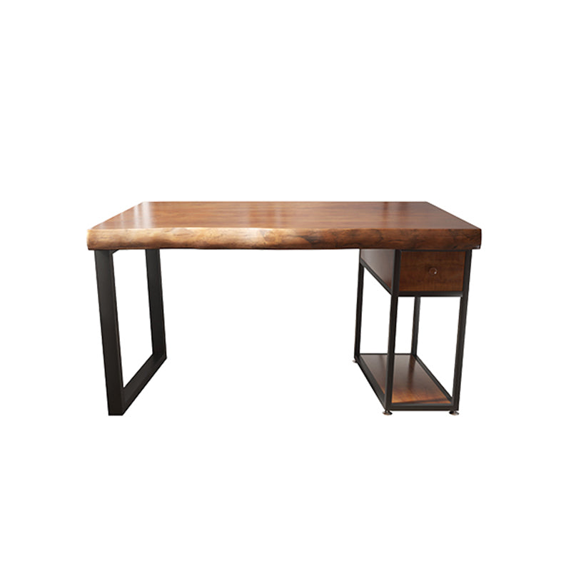 Industrial Wood Computer Desk Rectangular Office Desk with Drawer