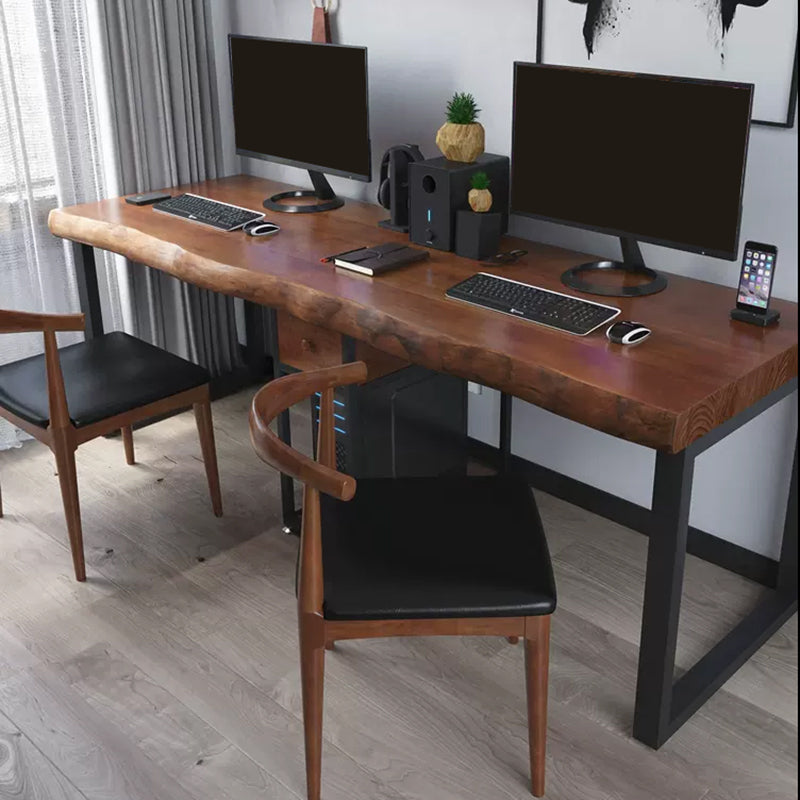 Industrial Wood Computer Desk Rectangular Office Desk with Drawer