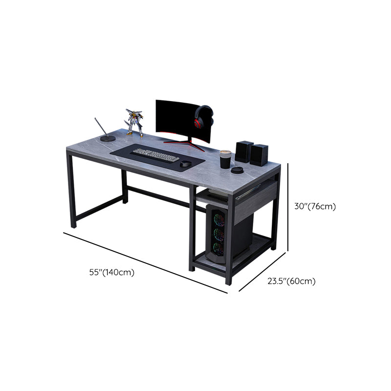 Contemporary Rectangular Writing Desk Antique Finish Computer Desk