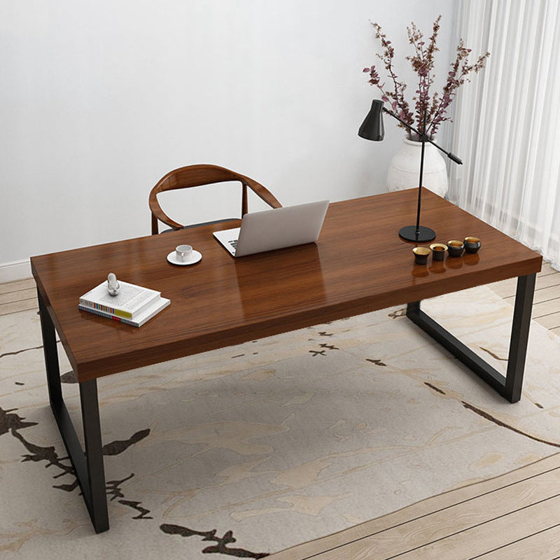 Industrial Solid Wood Writing Desk Sled Base Rectangular Office Desk