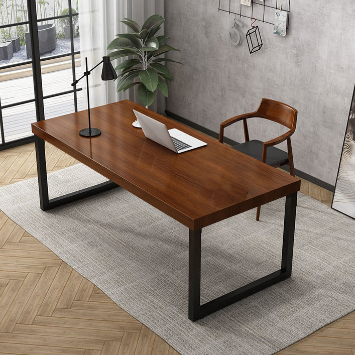 Industrial Solid Wood Writing Desk Sled Base Rectangular Office Desk