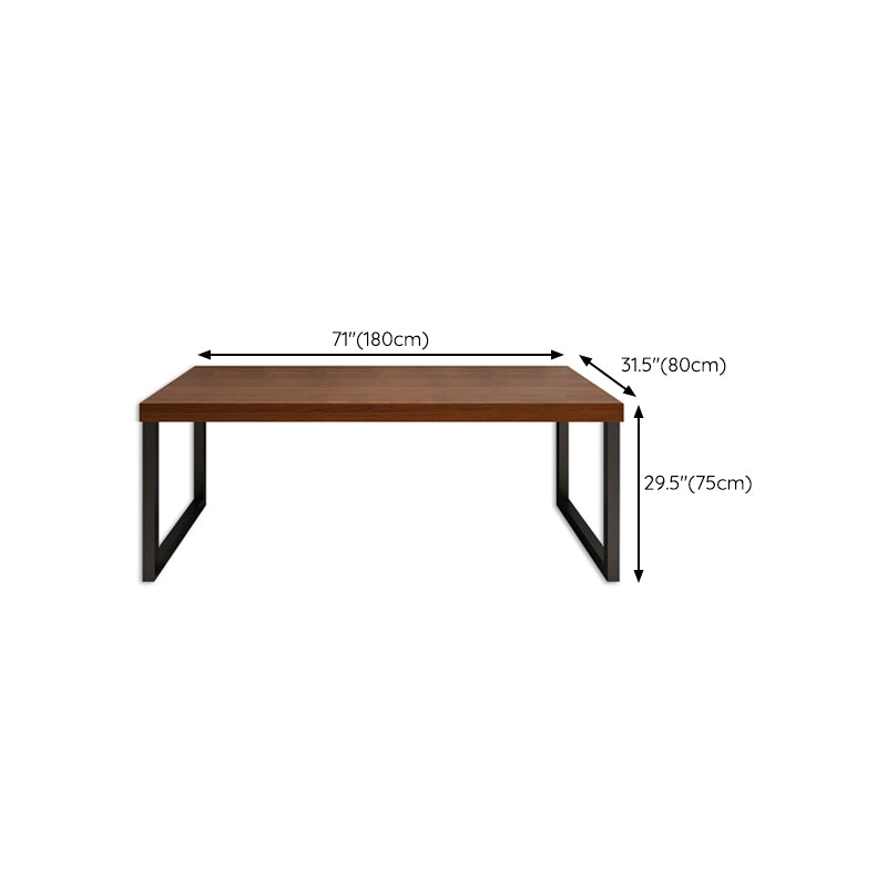 Industrial Solid Wood Writing Desk Sled Base Rectangular Office Desk