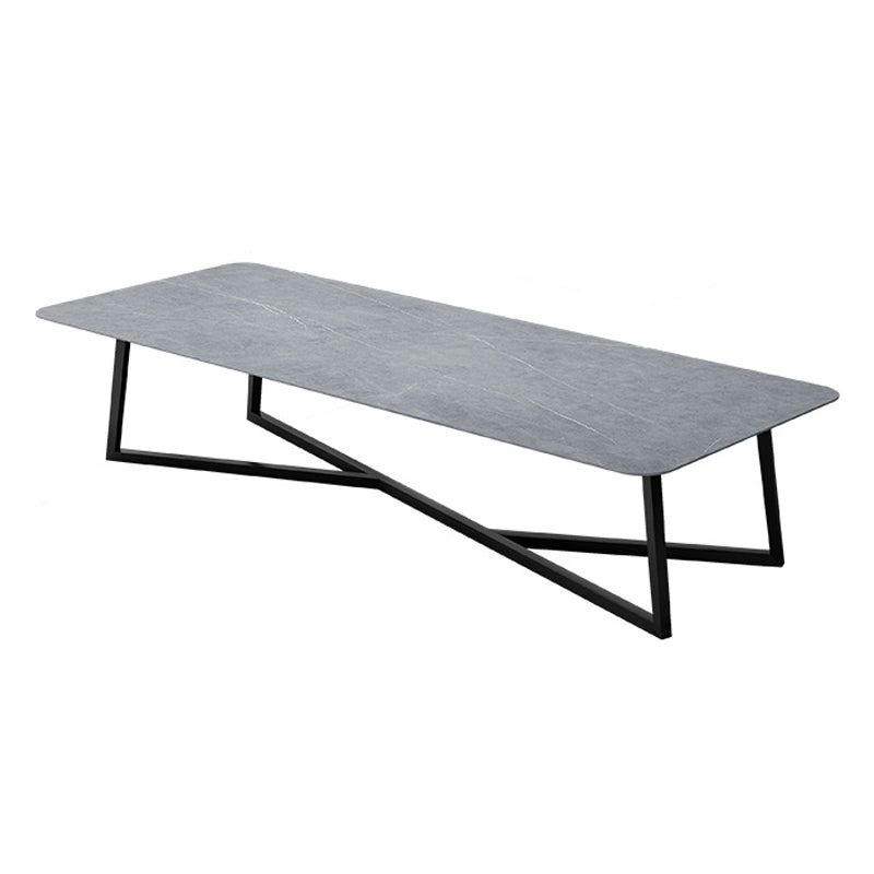 Grey and White Writing Desk Steel and Stone Office Desk for Office