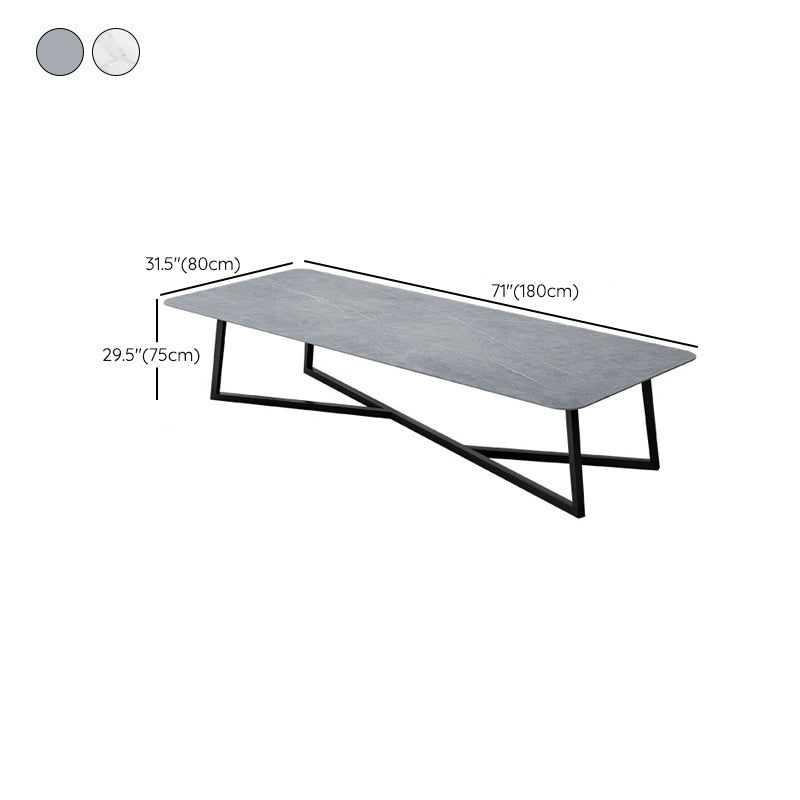 Grey and White Writing Desk Steel and Stone Office Desk for Office