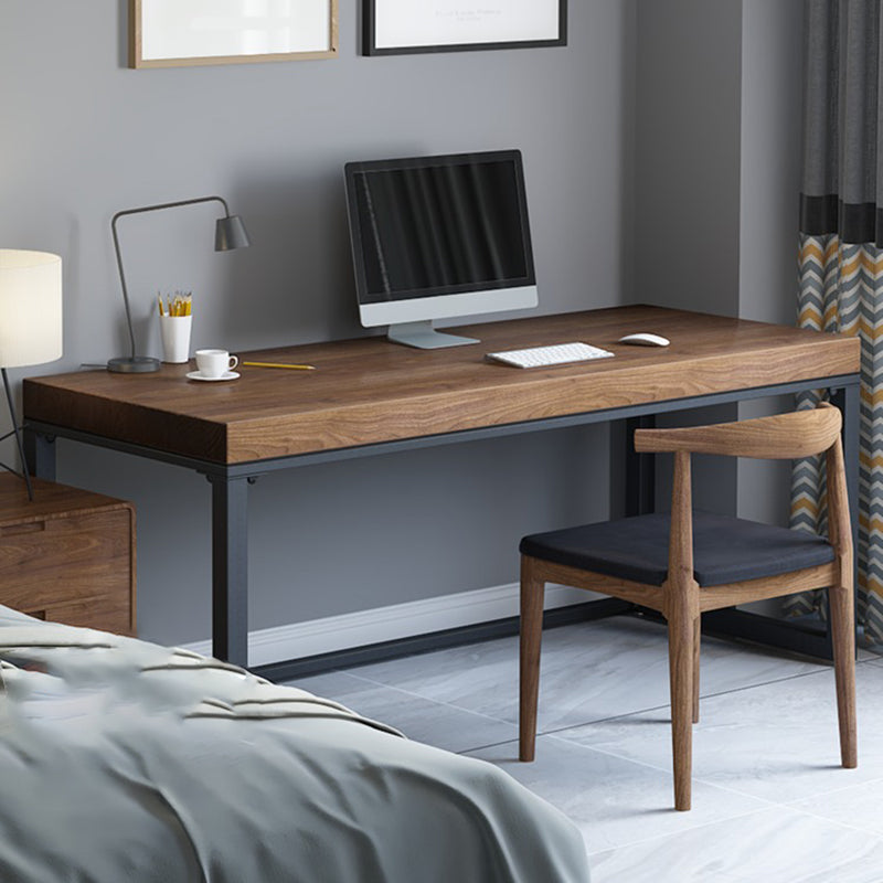 Rectangular Industrial Writing Desk Wood Computer Desk with Metal Legs