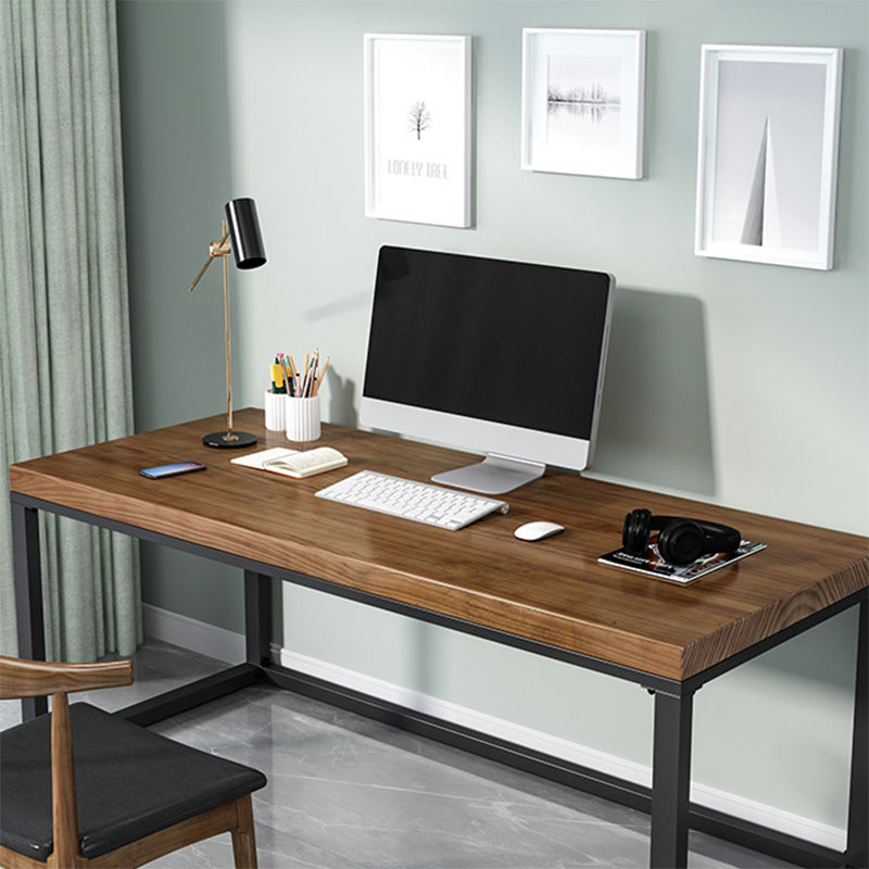 Rectangular Industrial Writing Desk Wood Computer Desk with Metal Legs