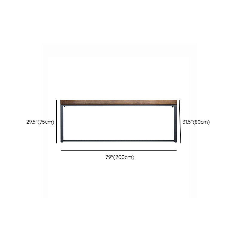 Rectangular Industrial Writing Desk Wood Computer Desk with Metal Legs